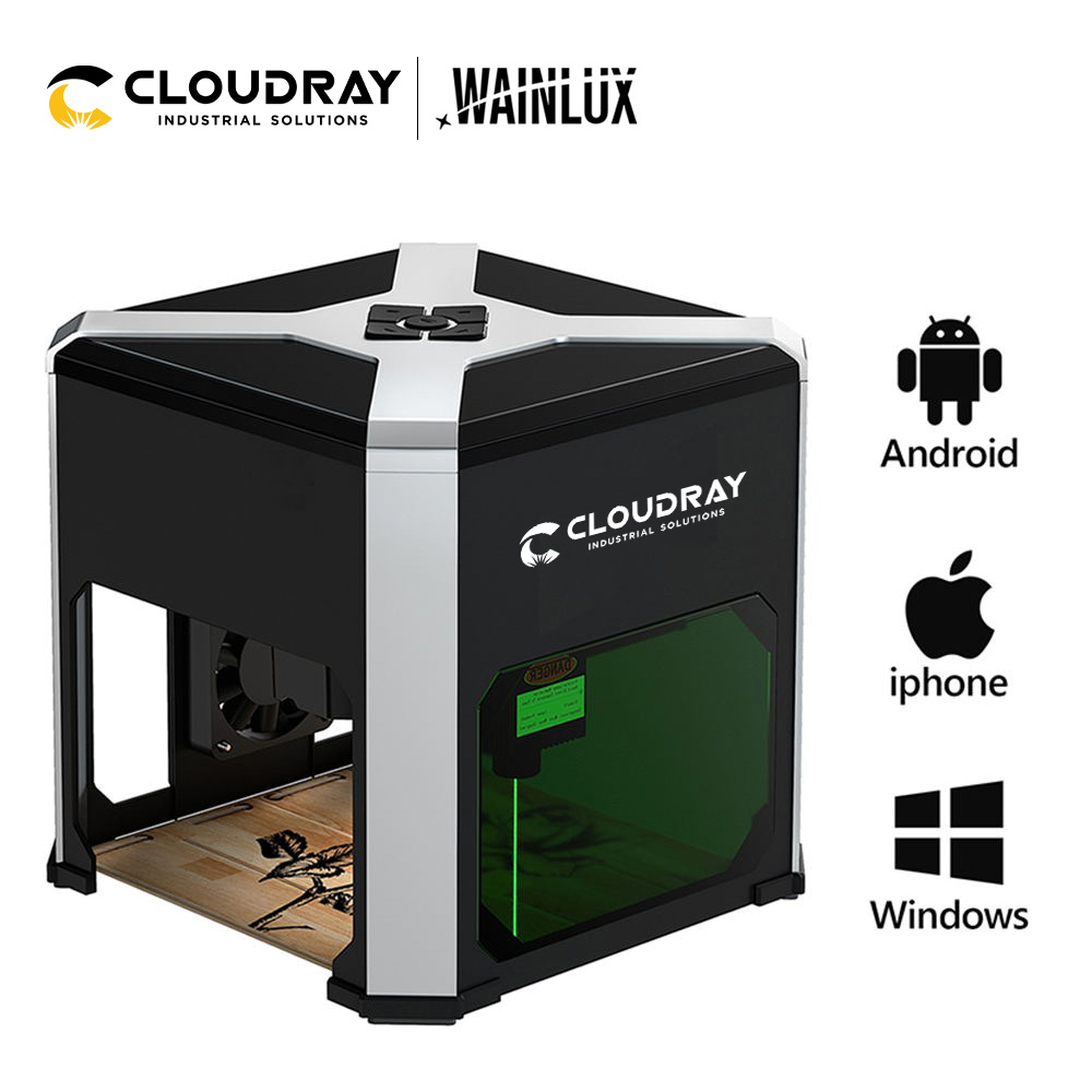 Cloudray-grabador láser Househould para carpintería, Mini máquina de grabado con Bluetooth, 3000mw