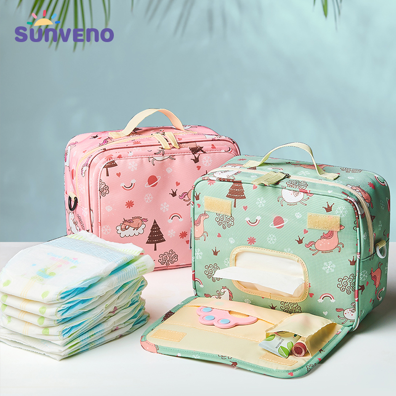 Sunveno sacos de fraldas do bebê saco de maternidade para a forma reusável descartável imprime o saco seco molhado da fralda para o tamanho descartável da fralda 2