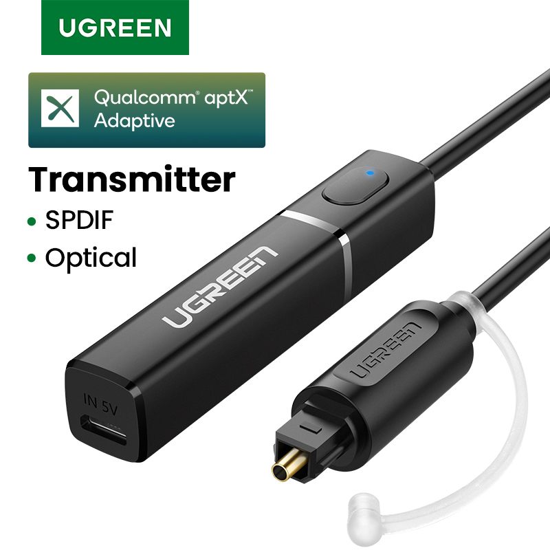 Nadajnik Bluetooth UGREEN z aptX HD Adaptive 5.4, adapter audio bezprzewodowy do TV, PC, HD, cyfrowy Toslink Optical SPDIF