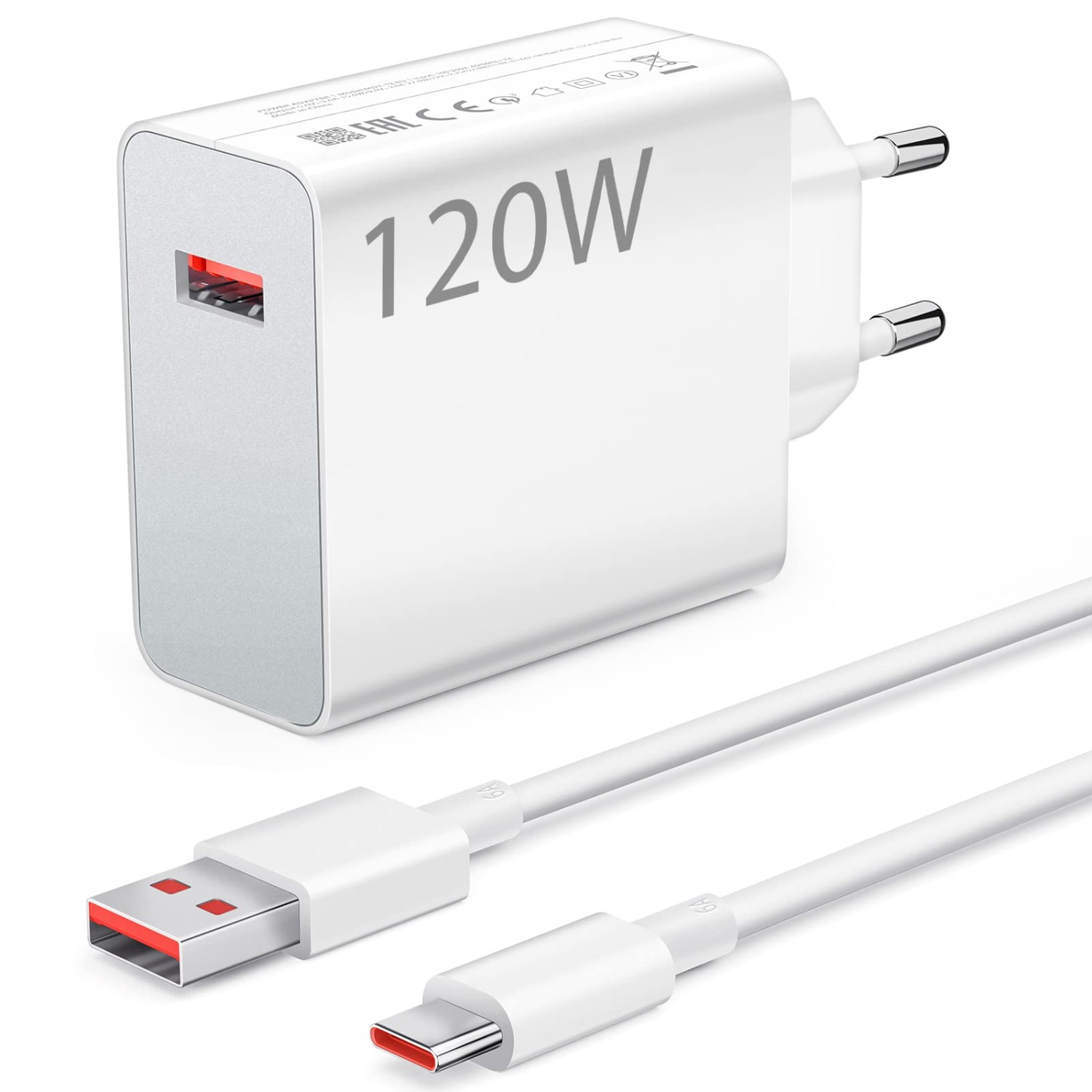 120W-Ladegerät für Xiaomi 14T 13T 13 12T 11T Pro 13 12 Lite 12X Redmi Note 12 11S 10S 10 9Pro Mi 11 Ultra 11i 10T Lite, wird mit einem 1-Meter-Typ-C-Ladekabel geliefert.