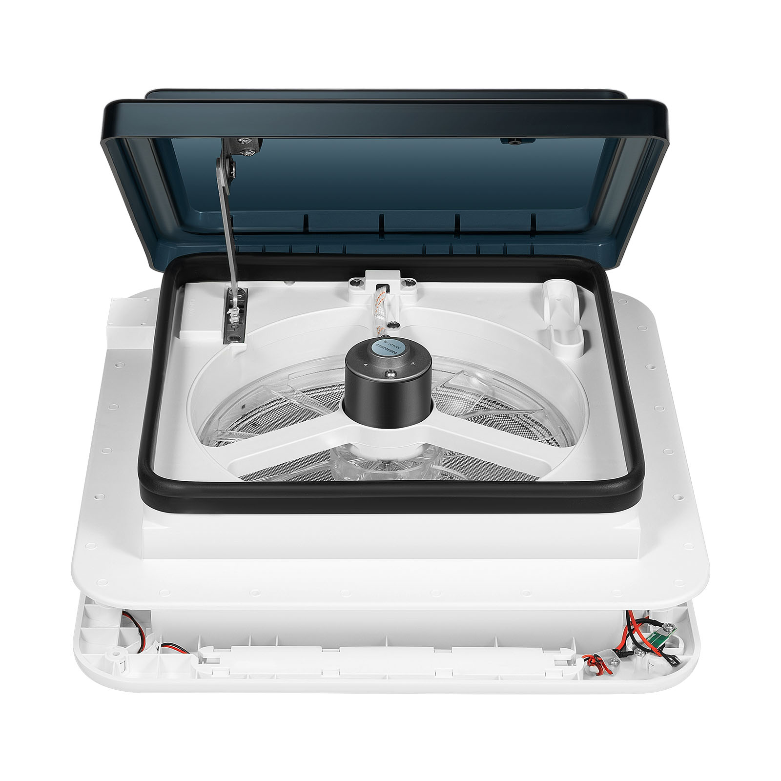 Ventilatore di scarico di ventilazione per camper 12V, 28 * 28 cm Ventilazione per camper Ventilatore per scambio d'aria per roulotte Lucernario Luce a LED per tetto per camper di sfiato