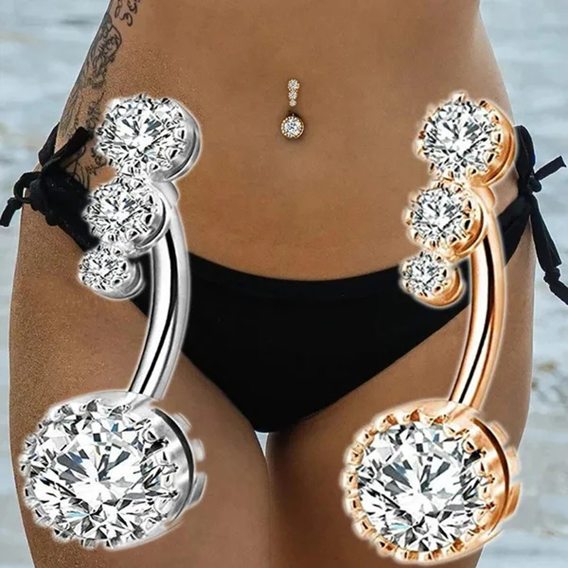 Anillos de ombligo de circón 2023 para mujeres y niñas, Piercing Sexy para ombligo, barra colgante, anillos para ombligo, joyería para el cuerpo Ashion