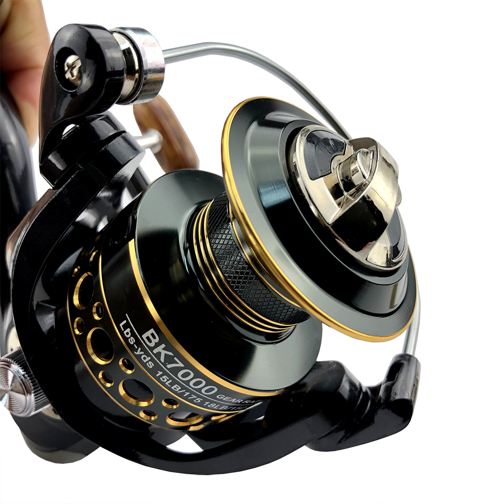 Carretel giratório 2000 - 7000 Ultraleve Max Drag 12kg 5.2:1/4.7:1 Carretel de pesca de surf Spin Carretel de jigging de água salgada
