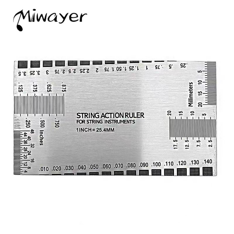 Miwayer String Action Ruler Gauge, narzędzie do naprawy gitary dla lutnika, pasuje do gitary, ukulele, basu, banjo, mandoliny