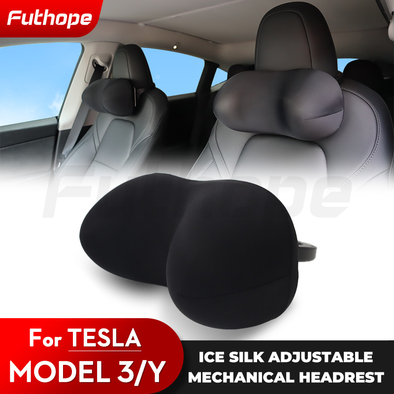 Подушка-подголовник Futhope Ice Velvet SPA для Tesla Model 3 Y Highland Juniper: Поддержка шеи и головы для комфортных длительных поездок, охлаждающая