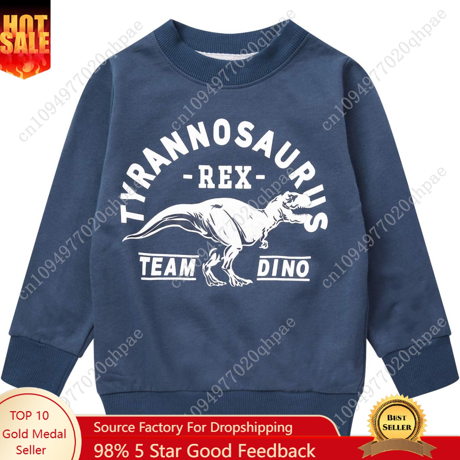 Akyzic Boy Dinosaur Sweatshirts Toddler Long Sleeve Cotton Space Pullover Cartoon T-Shirts Sport Top Tee For Kids 2-7T