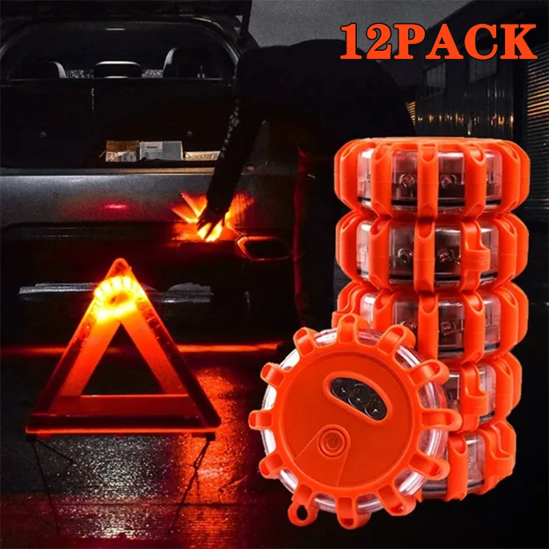 1/2/3/4/6/8/10/12 pièces LED voyant d'avertissement batterie intégrée 9Mode sécurité Flare Dash lampe clignotante d'urgence lumière stroboscopique Portable
