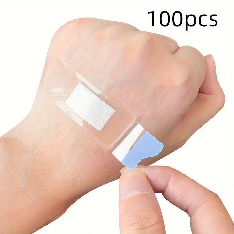 100pcs Waterproof Breathable Adhesive Bandages DressingsMulti-Scenario Use for Bathing, Swimming, and Outdoor Activities