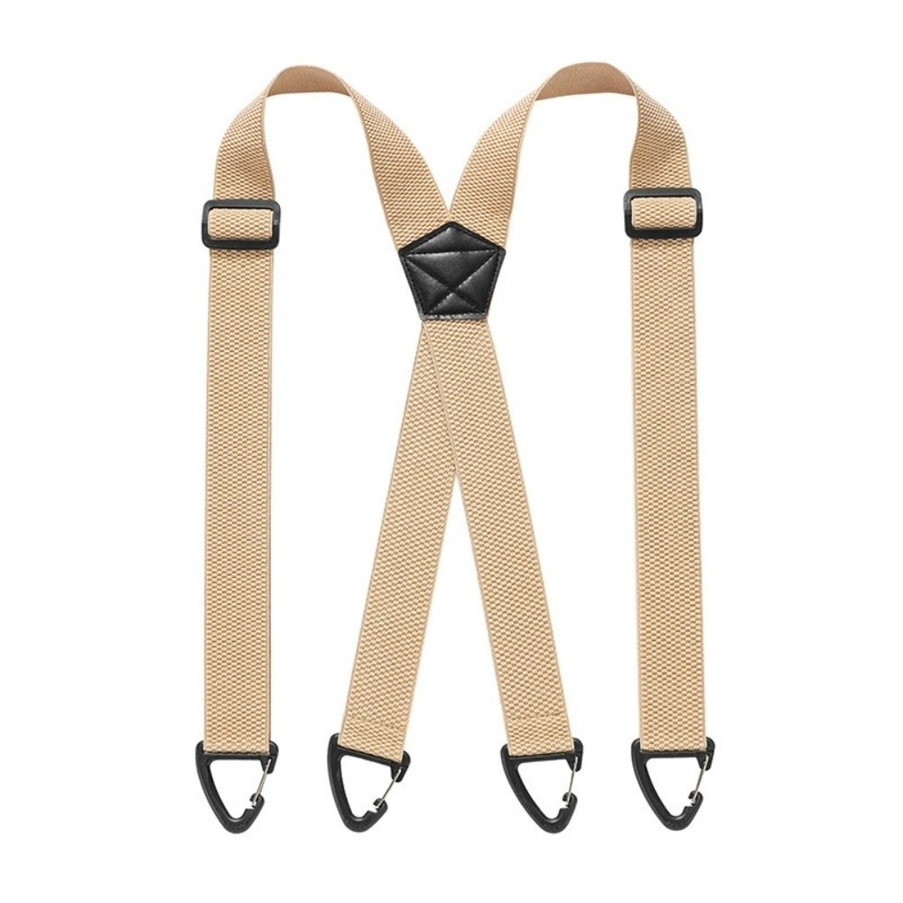 Robuste Arbeitshalterungen für Hosenträger, 3,8 cm breit, rutschfeste X-Typ-Halterungen mit 4 Greifklammern, elegante, verstellbare Hosenträger, Geschenk für Männer