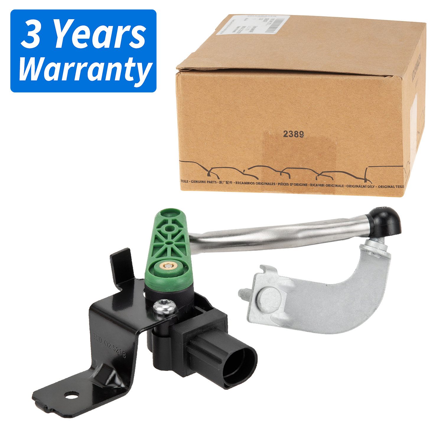 Sensor de nivel de faro delantero izquierdo OEM genuino 3C 0412521 B Para VW Eos,Golf,Passat B6/B7,Scirocco,Sharan,Tiguan,Touran 2007-18