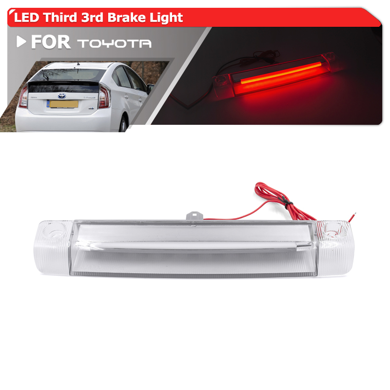 Troisième feu stop LED rouge à montage élevé, feu de circulation blanc pour Toyota Prius hybride 09-15 Alpha Prius C V 4runner Highlander