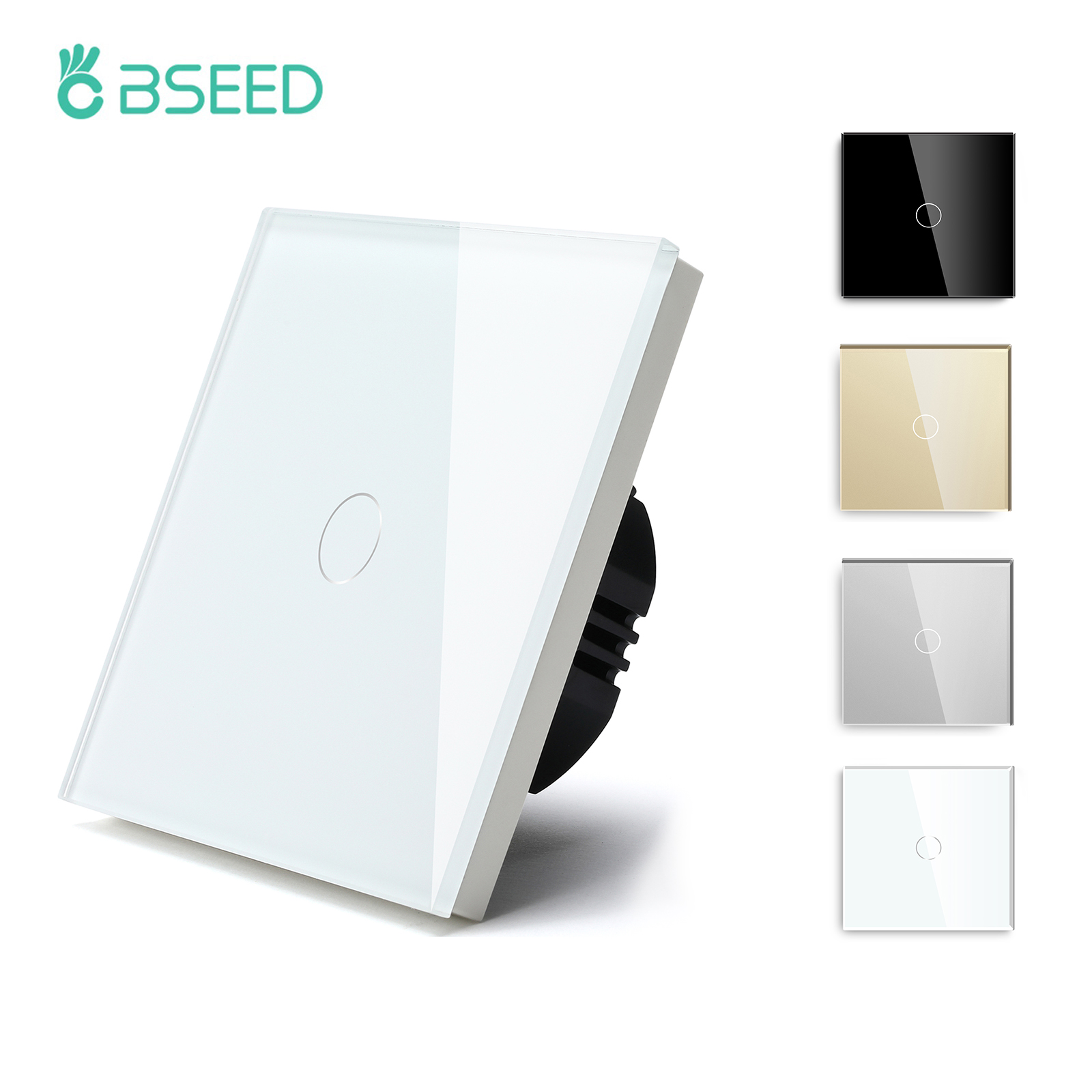 Besamen-Touchscreen-Lichtsc halter 1/2/3Gang 1-Wege-LED-Hintergrundbeleuchtung Wand schalter Glasscheibe max. Last 300W Lichtsc halter ein aus