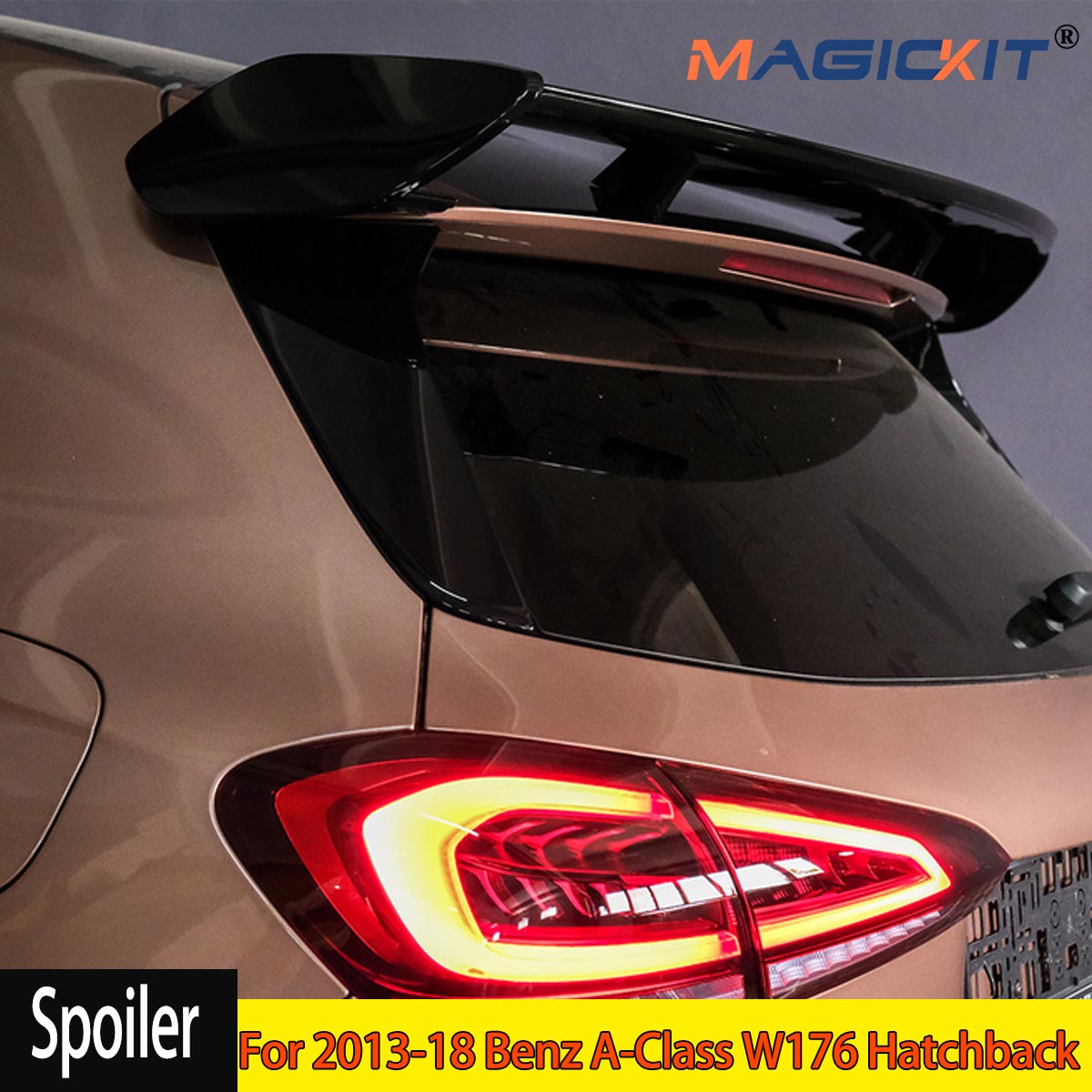 สำหรับ Mercedes Benz A-Class W176 2013-2018 hatchback สปอยเลอร์ ABS A160 A180 A200 A250 A45หลังคา5ประตู