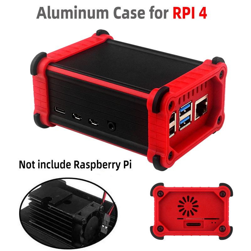 Raspberry pi 4 caixa de alumínio com ventilador de refrigeração dissipadores de calor refrigerador ativo caixa de proteção anti-queda escudo para pi 4