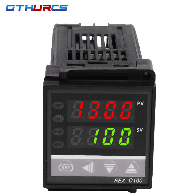 Kit Pengendali Suhu PID Digital REX-C100 110V Ke 240V 0 Hingga 1300 Derajat Alarm Baru dengan Sensor Probe Tipe K