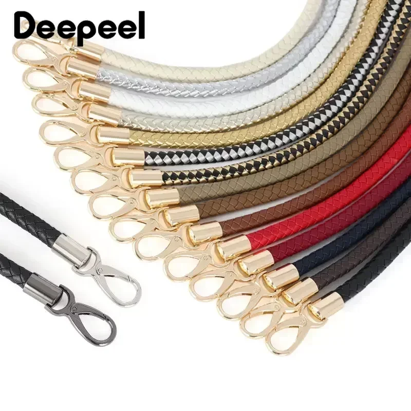 1pc deepeel 30-60cm colorido saco de couro do plutônio alças bolsa alças corrente ouro fivela tecer estilingue diy acessórios artesanais