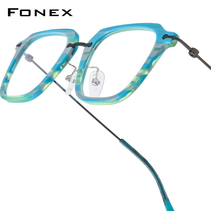 FONEX-Monture de lunettes en acétate de titane pour hommes et femmes, lunettes personnalisées faites à la main, rétro, vintage, carré, cœur, japonais, 85843