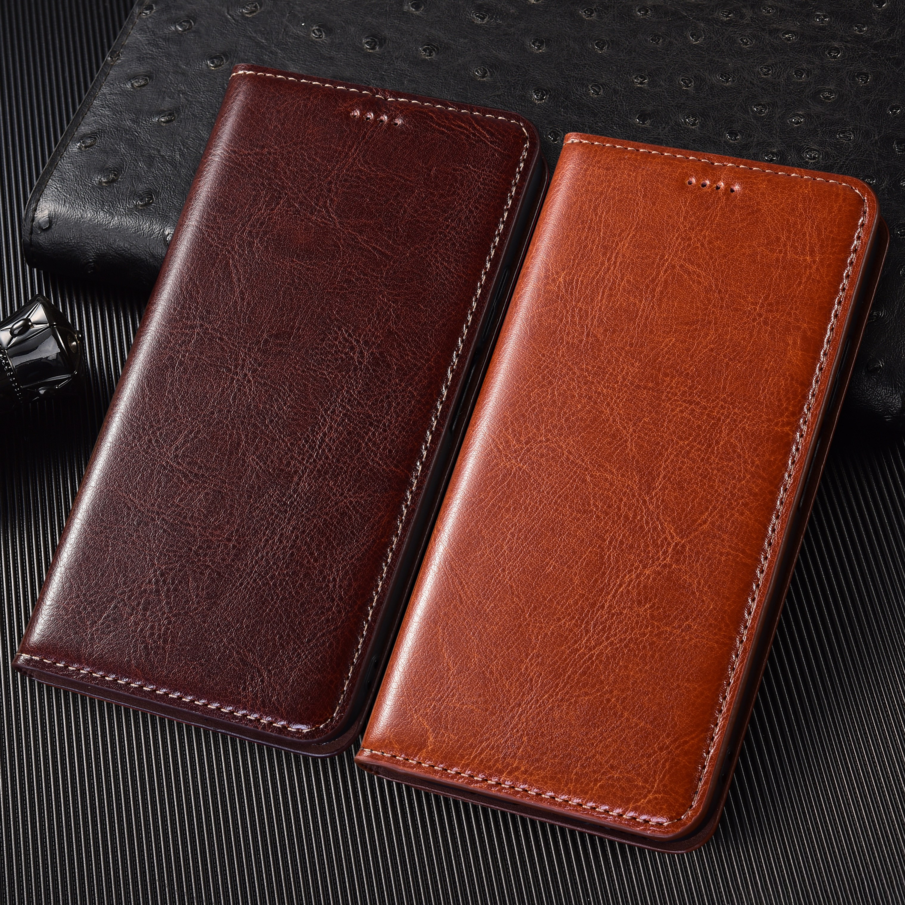 Crazy Horse Genuine Leather Case For LG V20 V30 V40 V50 V50S V60 G5 G6 G7 G8 G8X G8S Mini Plus Flip Phone Cover Cases