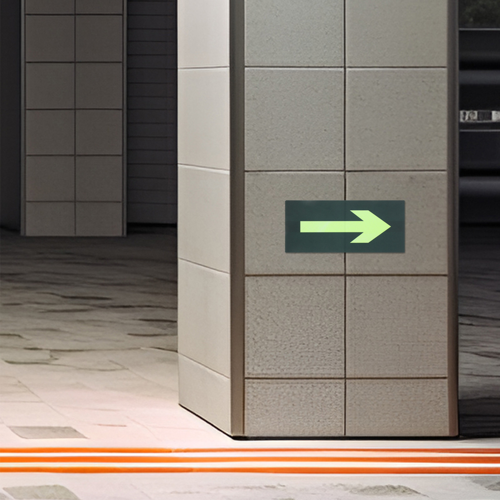 8Pcs Waterproof Glow in The Dark Exit Arrow Stickers Self Adhesive Fire Evacuation Safety Signs for Public Spaces Emergency