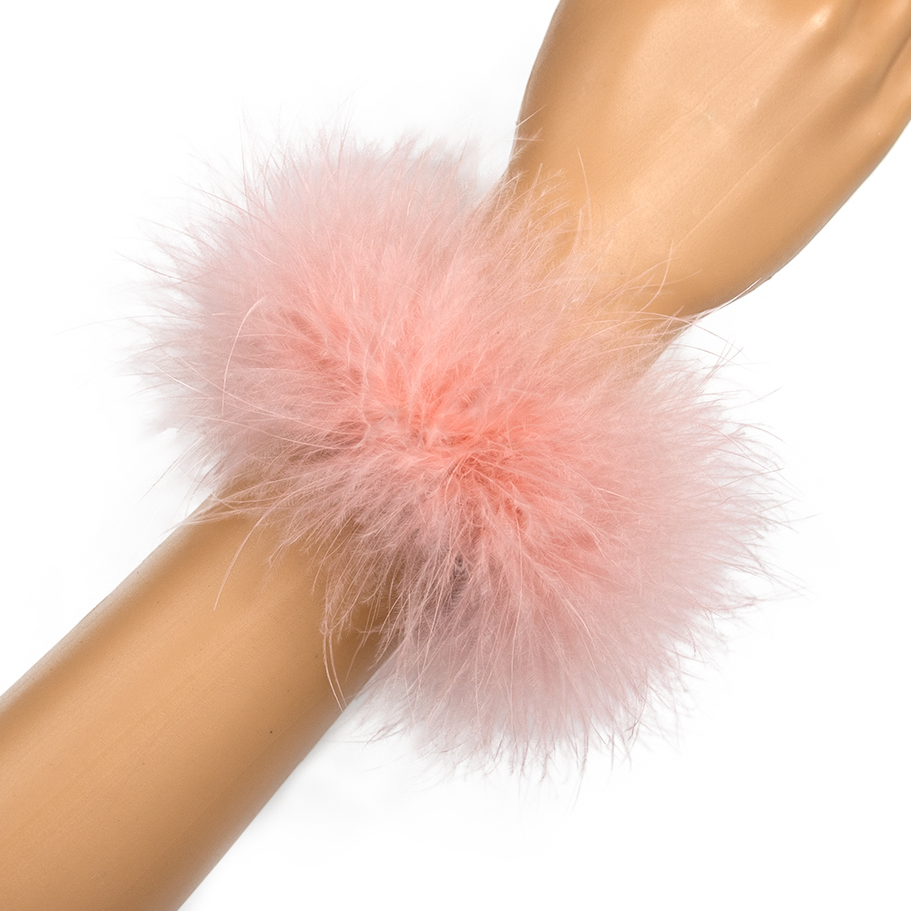 Punhos de penas de pele real de alta qualidade feminino festa de verão oversleeve com penas moda senhoras penas manguito snap no pulseira