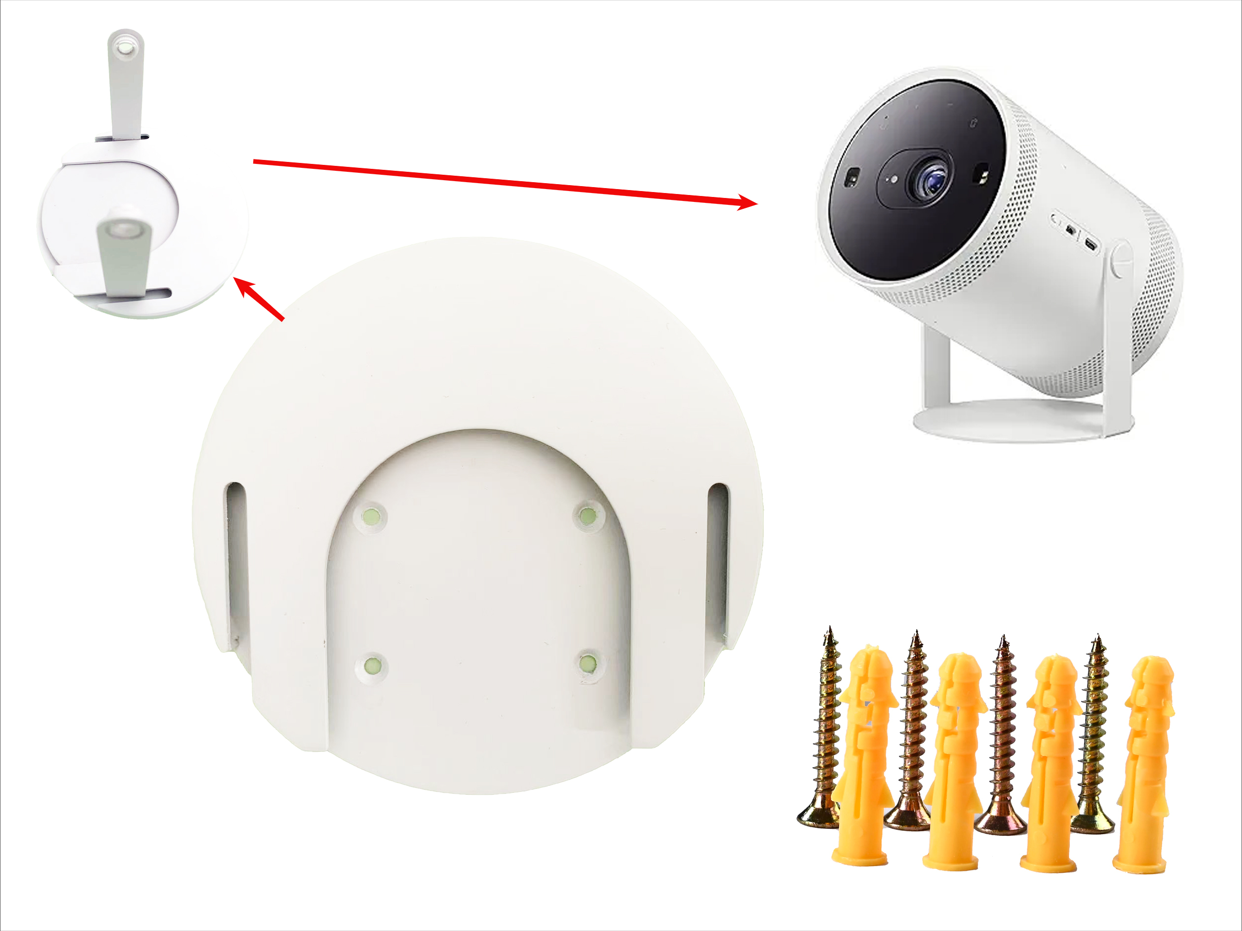 Brand New Freestyle Wall Mount Compatible with Samsung Freesty Projector Ceiling Mount Freestyle 2 Accessories Wall Mount White