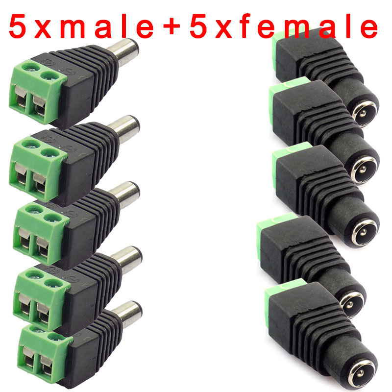 5 paires (10 pièces) coaxial Cat5 à Bnc prise mâle d'alimentation cc connecteur femelle adaptateur de prise Av BNC UTP pour caméra de vidéosurveillance Balun vidéo
