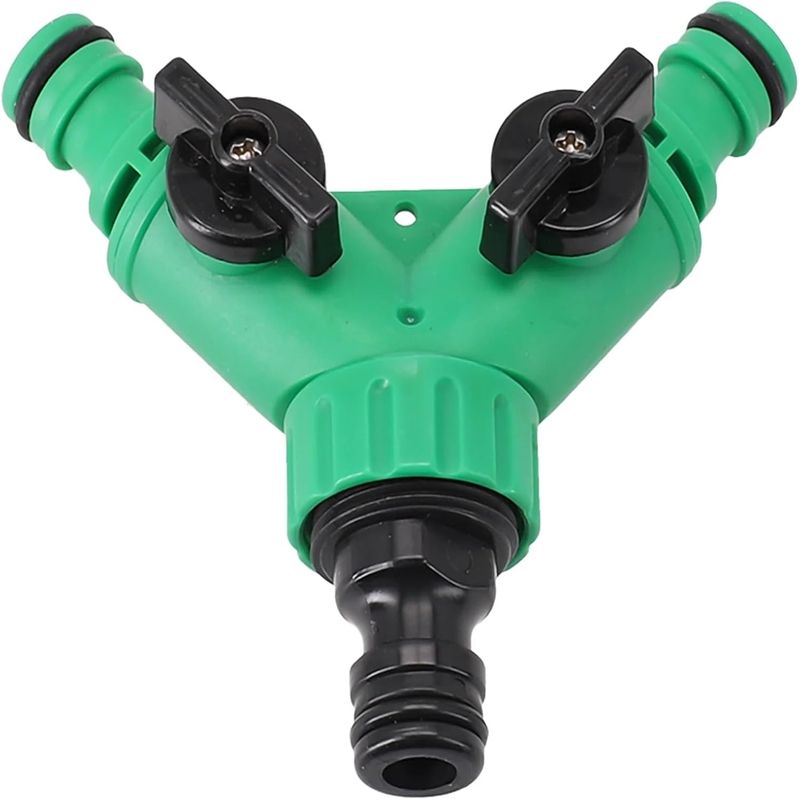 Conectores de Mangueira de Jardim de 2 Vias, Adaptador de Tubo em Forma de Y, Válvula Divisora de Mangueira, Válvula Plástica de Três Vias com Interruptor