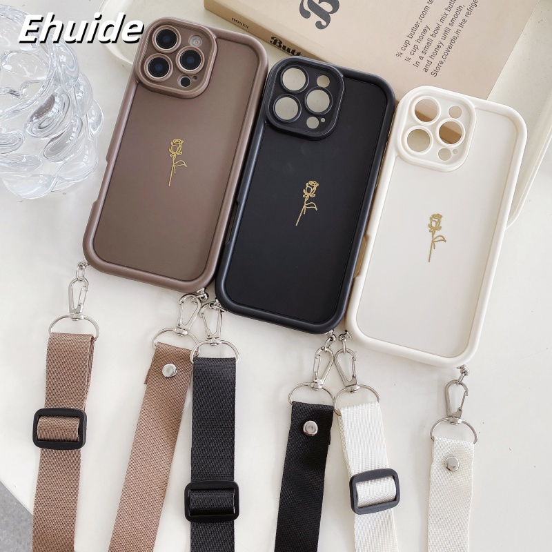 Rosen-Riemenhülle für Samsung Galaxy S26 S25 Ultra S24 FE S21 S22 S23 Plus A56 – Modische Crossbody-Lanyard-Hülle mit Kordel für Reisen, weiche Schutzhülle