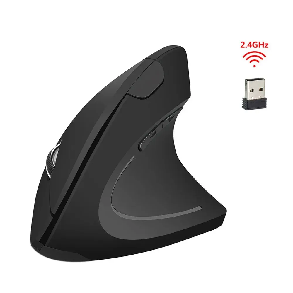 Ratón óptico inalámbrico Vertical, periférico ergonómico de 2,4 GHz, 3 DPI ajustables 800/1200/1600, 6 botones para ordenador portátil, PC y de escritorio
