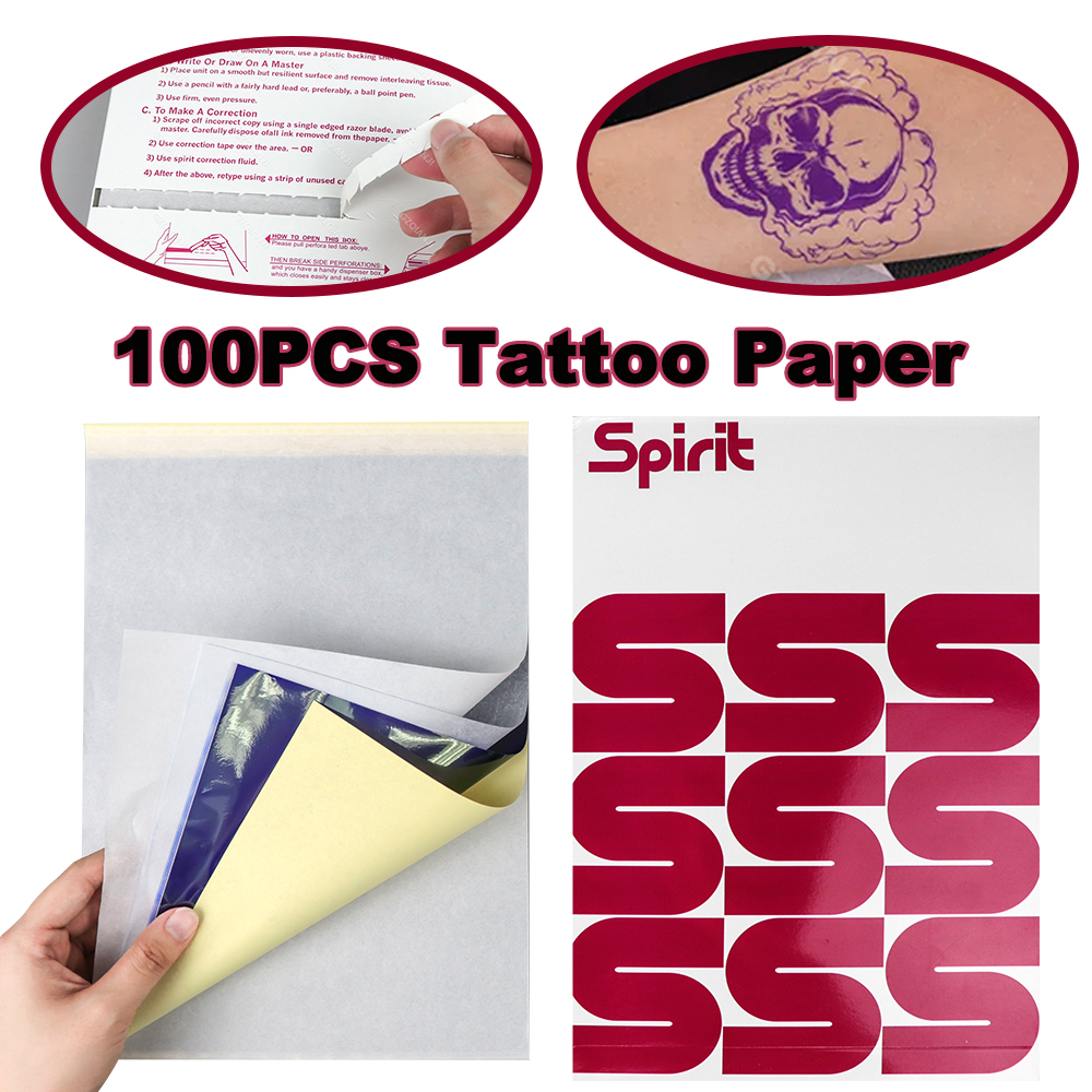 10–100 Stück Spirit Tattoo Transferpapier im A4-Format, klassisch, 4 Schichten, Freihand-Thermokopierer, hochwertige Schablone, Tracing Tatuagem