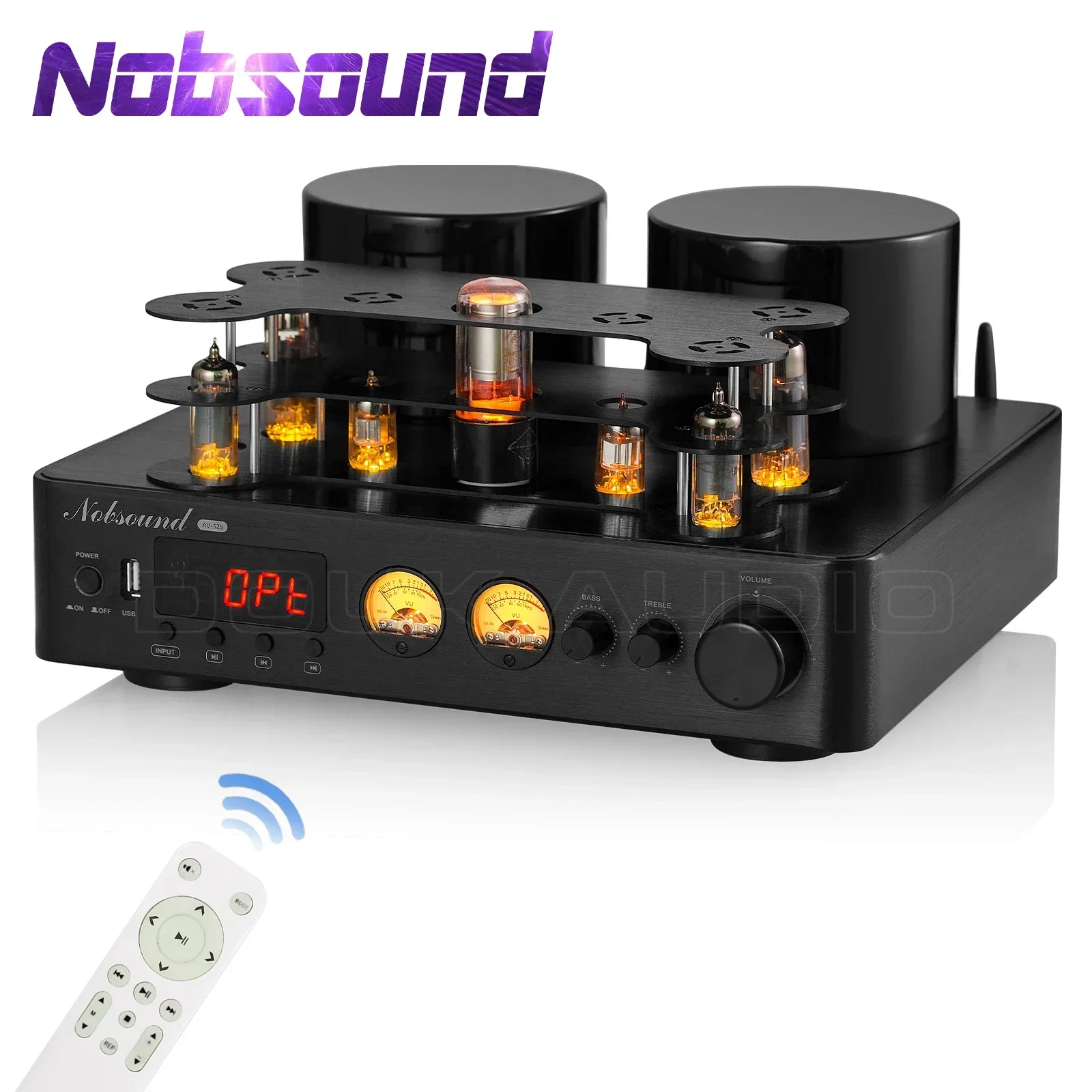 Nobsound HiFi Hybird Stereo wzmacniacz lampowy Bluetooth 5.0 odbiornik audio COAX/OPT wzmacniacz mocy odtwarzacz USB