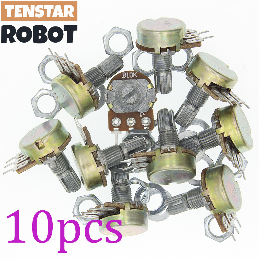 10PCS WH148 B1K B10K B50K B100K B1M 3Pin Lineaire Potentiometer 15mm As Met Moeren En Ringen
