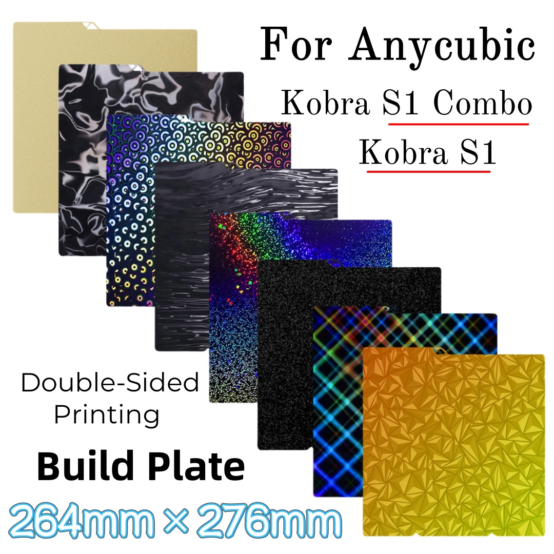 Для Anycubic Kobra S1 Bed Plate 264x276 Kobra S1 Combo Build Plate Double Side Peo Pet Pei Pey Chameleon Kobra S1 Аксессуар 3d