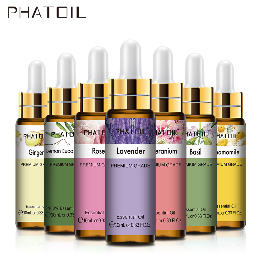 PHATOIL диффузор эфирных масел лаванды 10 мл чистые натуральные эфирные масла мятный лемонграсс лимон чайное дерево масло от комаров