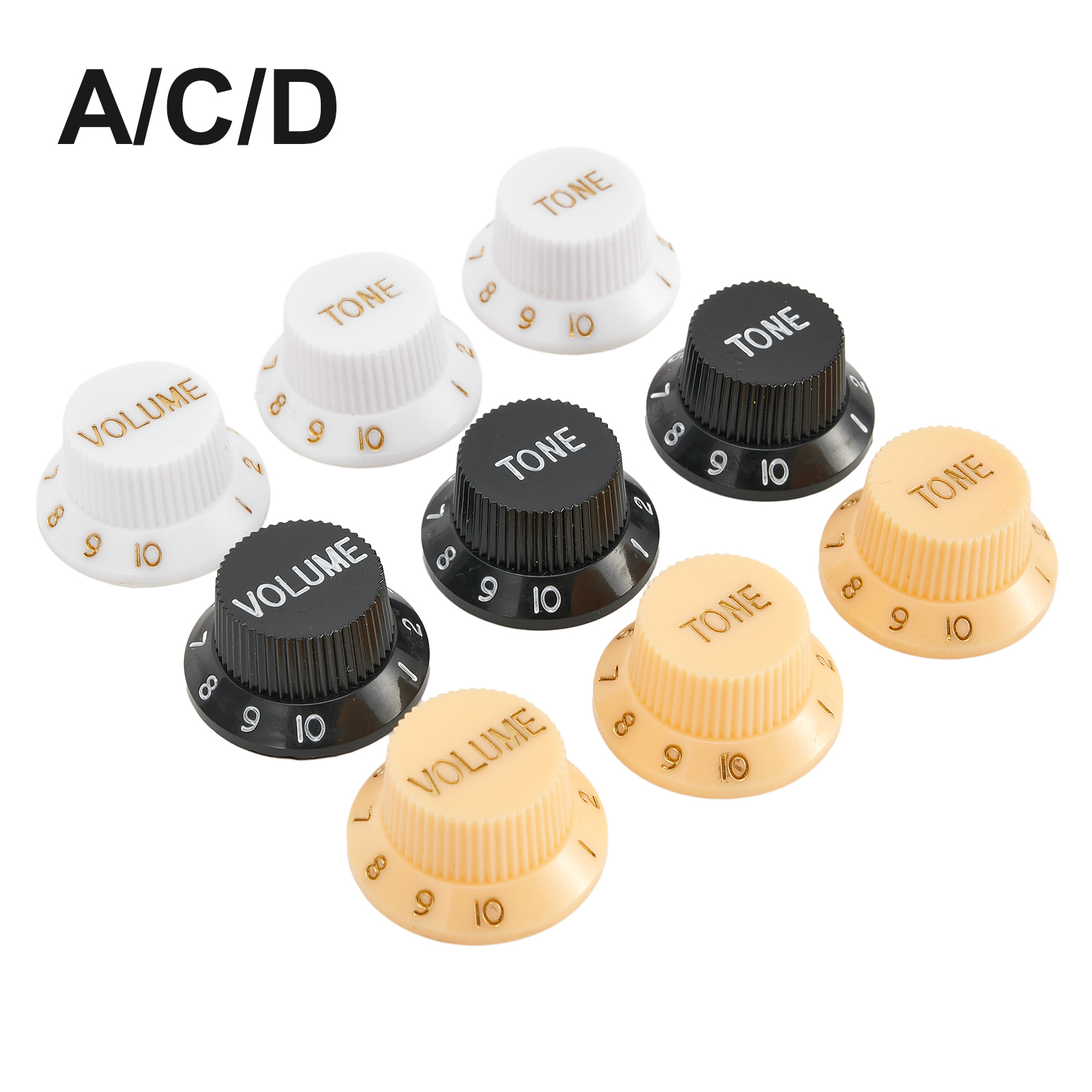 Juego de 3 perillas de Control de 1 volumen y 2 tonos para guitarra eléctrica ST SQ o el mismo tipo de accesorios de guitarra, Set de 3 unidades