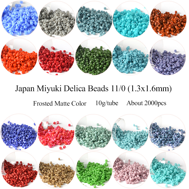 11/0 Japão Miyuki Delica Contas Fosco Cor 2000pcs Contas de Semente de Vidro Para DIY Artesanato Jóias Pulseira Fazendo