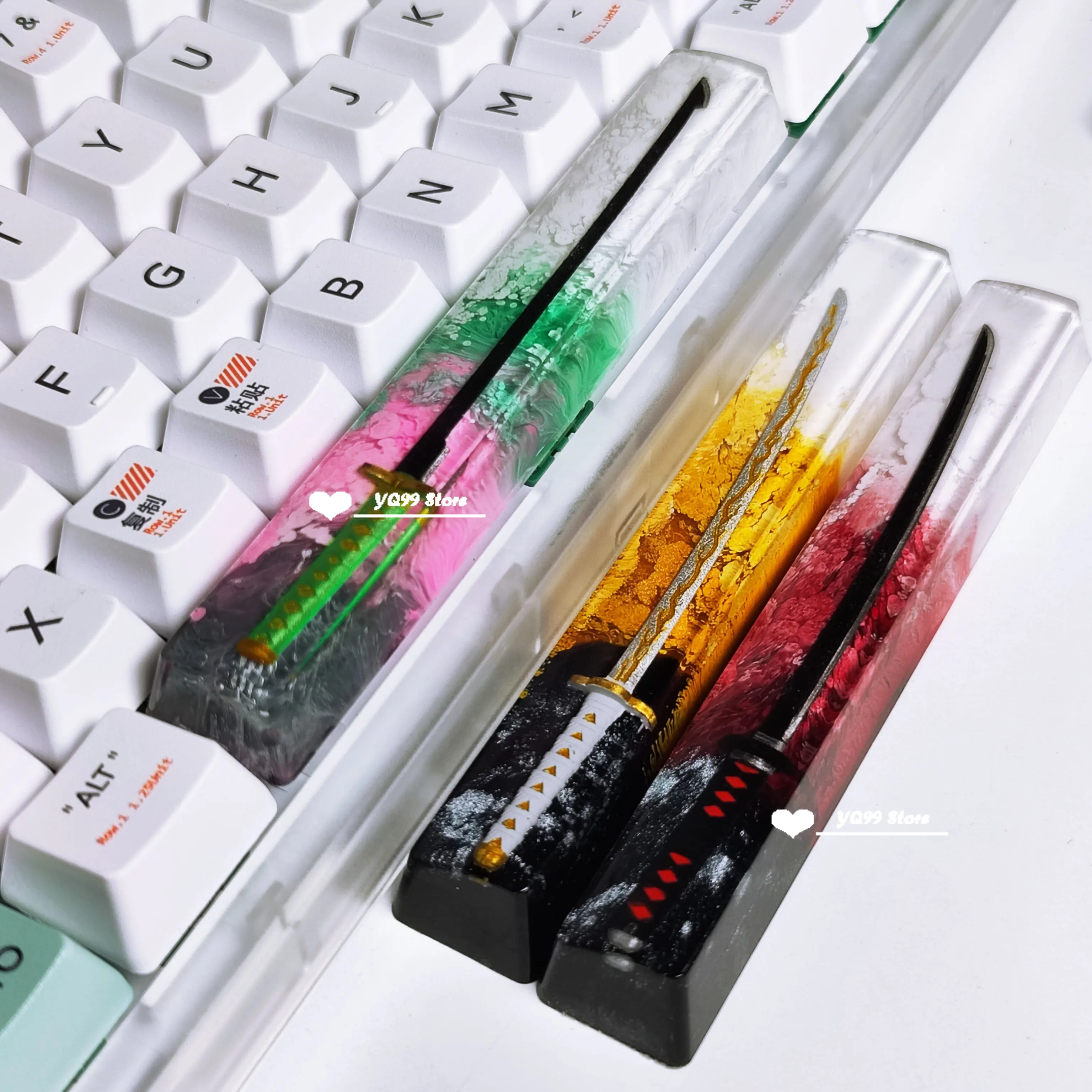1pc 6.25u żywica Keycap japonia Anime DIY niestandardowe rzemieślnicze klawisze spacji dla przełącznika Cherry Mx mechaniczna klawiatura do gier Keycap