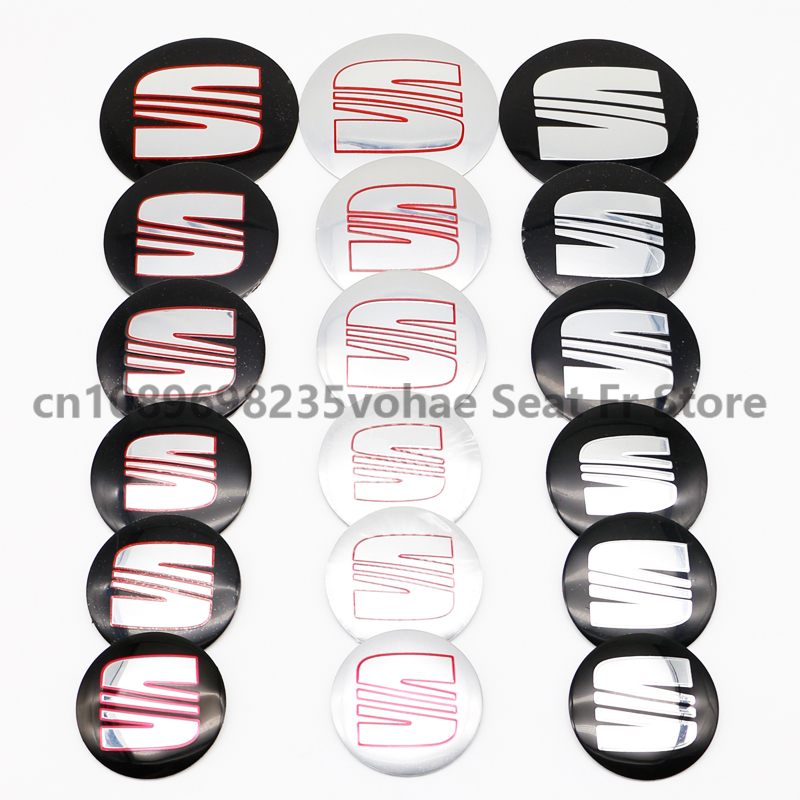 4 Uds 56mm 60mm 65mm estilo de coche tapas de cubo de rueda pegatinas insignia para Seat FR + cupra Leon 2 mk2 mk3 5f Ibiza Altea Alhambra