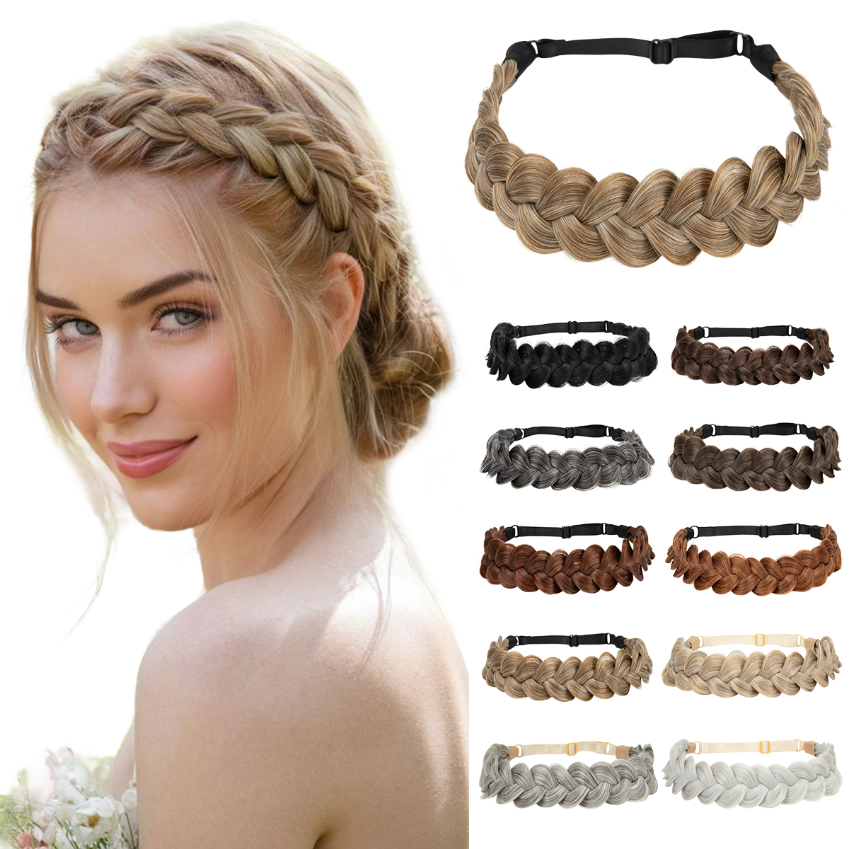 Diadema/diadema trenzada francesa sintética de Sarah, un accesorio para el cabello de estilo bohemio para mujer, perfecto para crear cabello trenzado