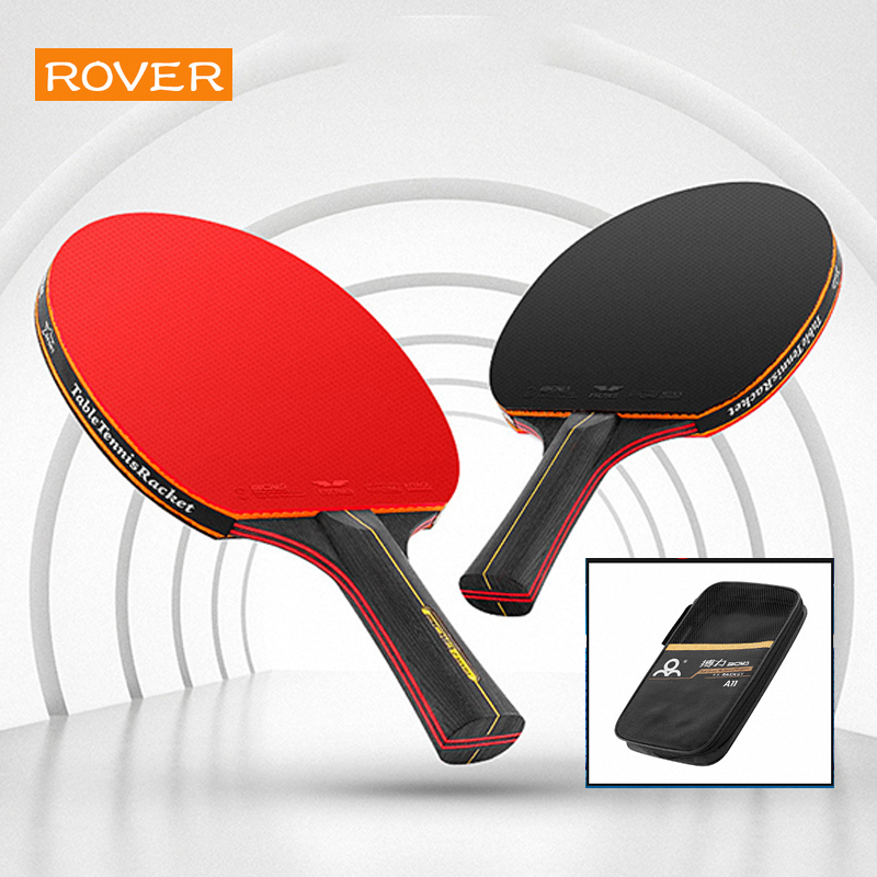 5/6 Stern Tischtennisschläger, 2 Stück, professionelles Ping-Pong-Schläger-Set, Pickel-in Gummi, hochwertige Klinge, Schläger, Paddel mit Tasche