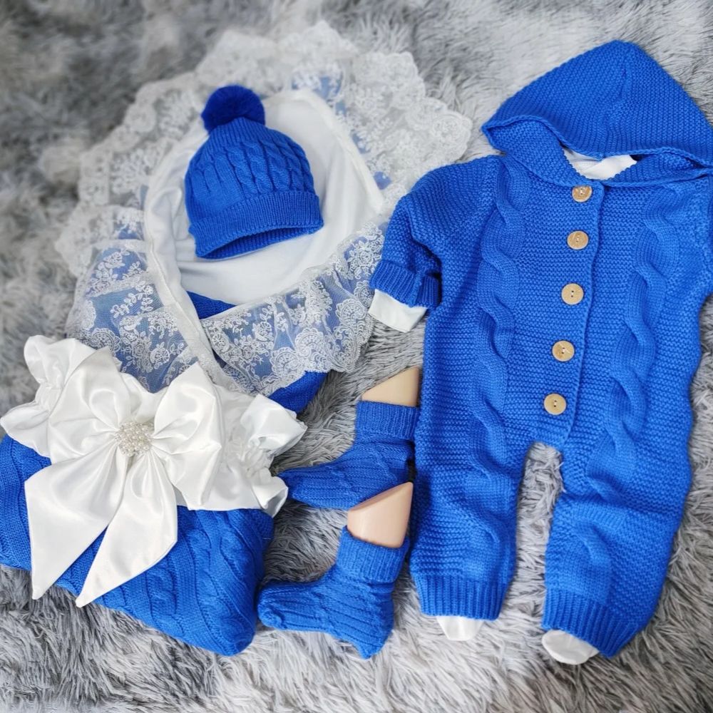 Mantas para bebé, manta suave y gruesa de punto de lana para bebés y niños, envolturas para cochecito, faja Boknot con cuentas blancas, conjunto de traje de ganchillo de 9 Uds.