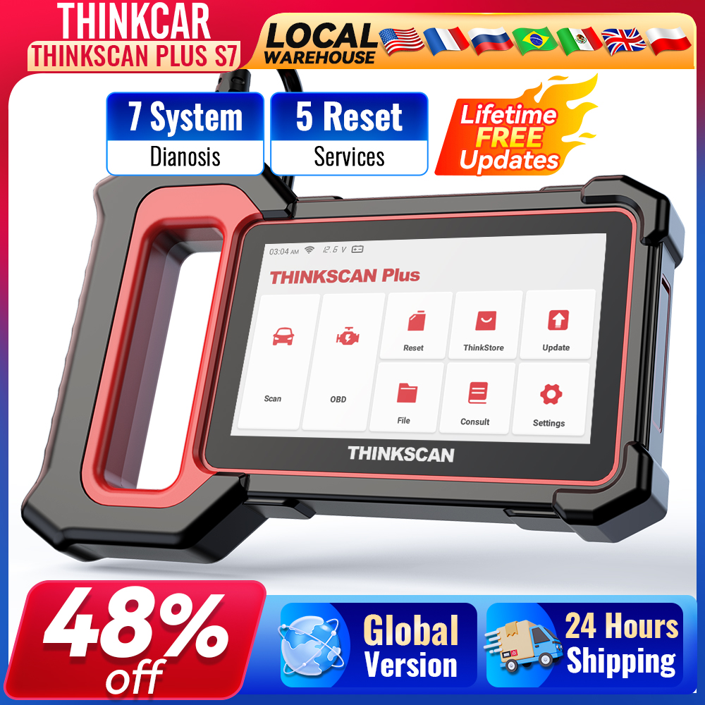 THINKCAR Thinkscan Plus S5 /S4/S6 /S7 narzędzie diagnostyczne OBD2 sprawdź silnik ABS SRS system TCM diagnozuj obd 2 automatyczny czytnik kodów skaner dożywotnia bezpłatna aktualizacja