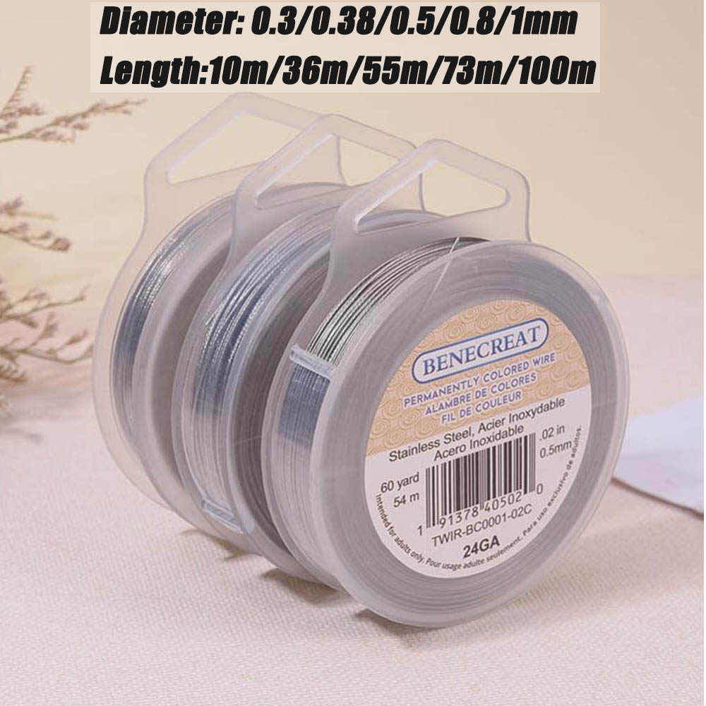 Drut ze stali nierdzewnej 0.3/0.38/0.5/0.8/1mm 7-Strand Tiger Tail paciorek lina nici ciąg dla DIY bransoletki rękodzieło two...