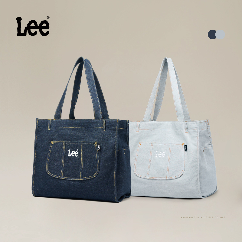 Sac fourre-tout en jean grande capacité LEE à multiples poches pour femme – Tendance, idéal pour le travail, le shopping, les loisirs et les voyages