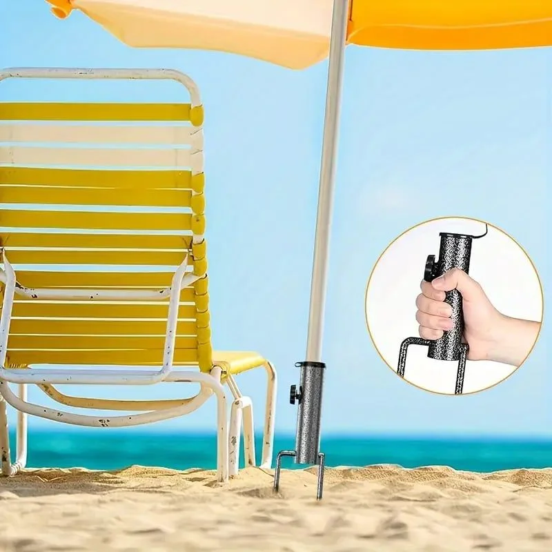 Soporte de sombrilla de playa para exteriores, enchufe de tierra ajustable, Base de sombrilla de playa duradera, enchufe de tierra de espiga de 2 patas
