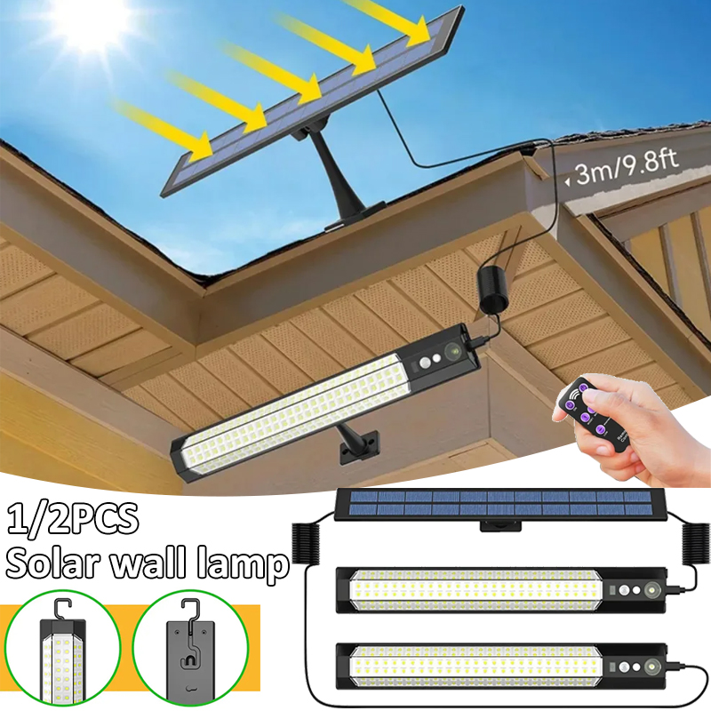 1-2 pièces LED lumière solaire capteur de mouvement applique extérieure IP65 étanche Rechargeable pour cour clôture hangar balcon éclairage