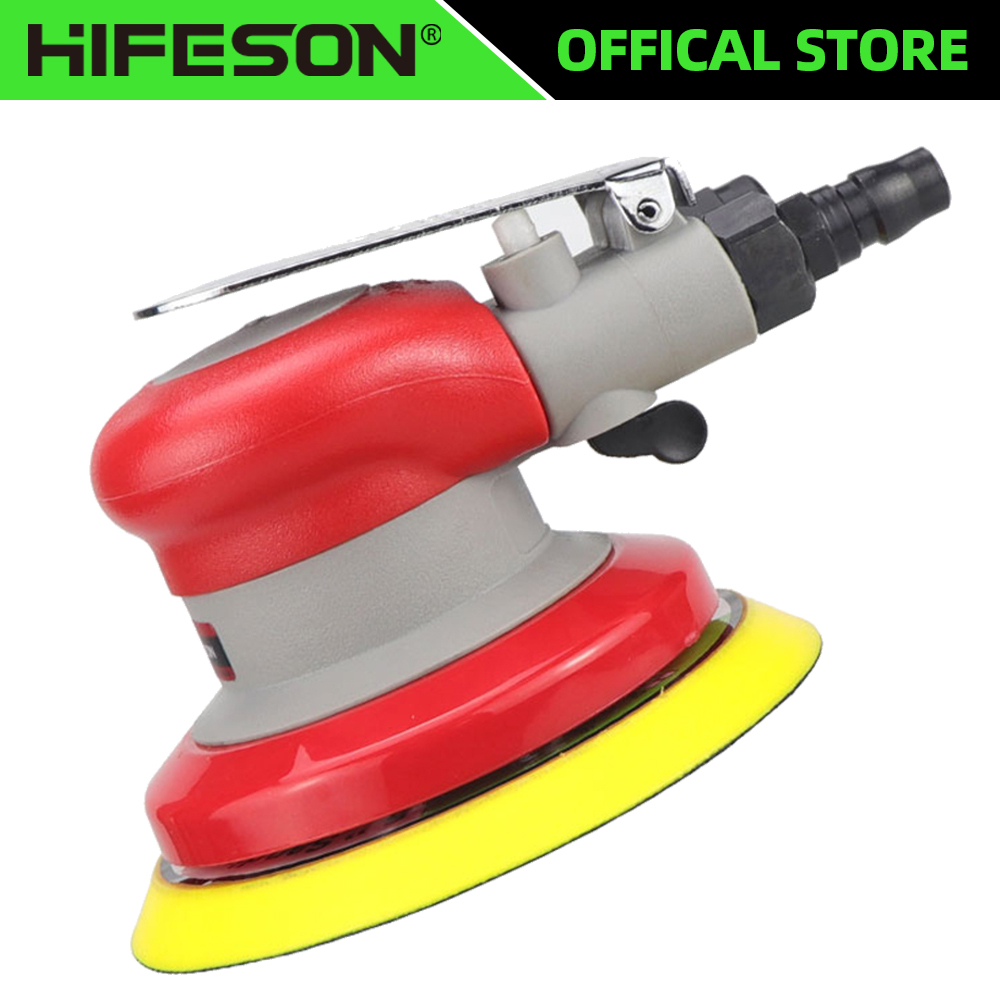 HIFESON Lixadeira pneumática de 5/6 polegadas Lixadeira de ar Máquina de lixar Ferramenta polidora Lixadeira de energia de ar de 125 mm/150 mm