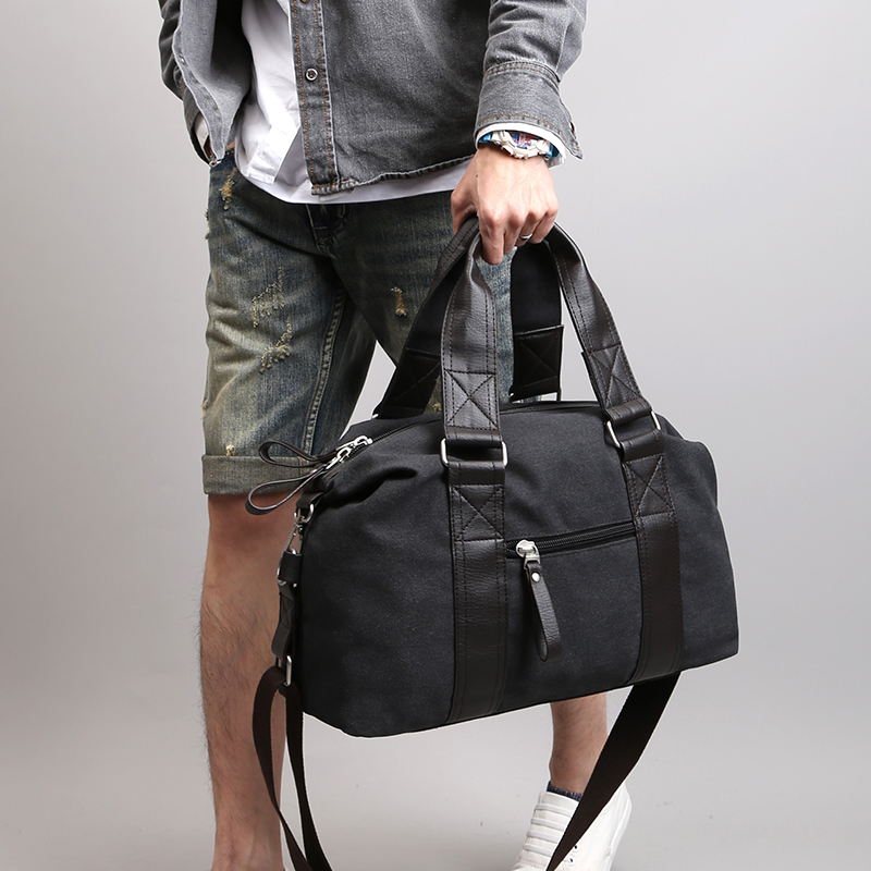 Vintage Canvas Leder Herren Reisetaschen Handgepäck Tasche Herren Seesack Handtasche Reisetasche Große Wochenendtasche