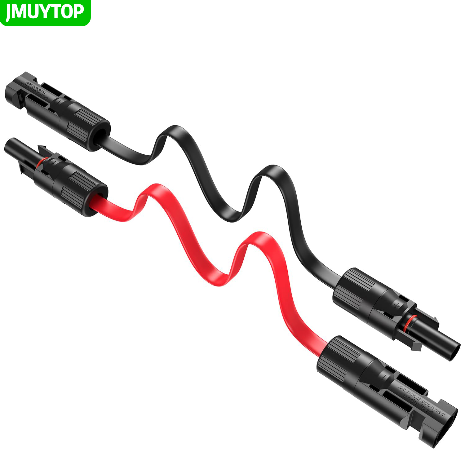 JMUYTOP Flat Solar Panel Extension Cable 12/10 AWG 4/6 mm2 Waterproof Connectors for RV Photovoltaic home balcony Througth wire