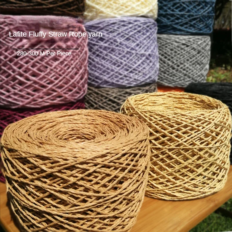 280M Raffia Garen Papier Gras Katoen Voor Breien En Haken Diy Stro Hoed Tas Slippers Weave Medium Dikke Draad zomer 150G